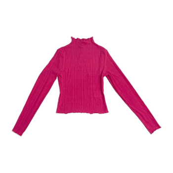 Pink ribbed long sleeve top