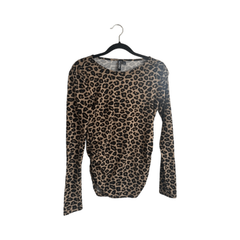 Leopard print long-sleeve top