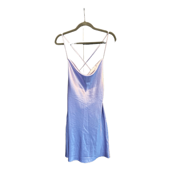 Purple satin mini dress