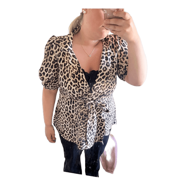 Leopardmönstrad omlottblus