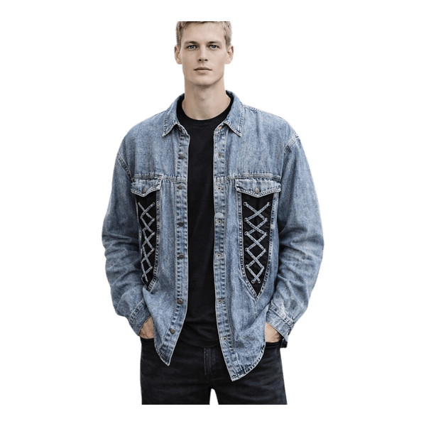 Haruldasema disainiga vintage John Baner denim särk.