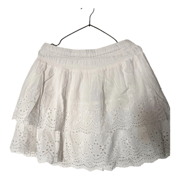 White eyelet mini skirt