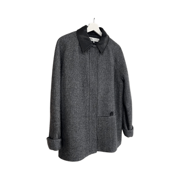Zara wool mix jacket with leather details
