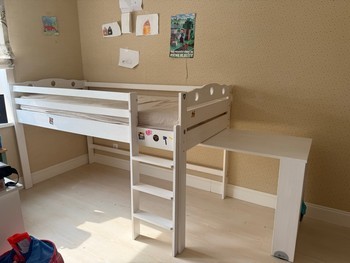 White loft bed