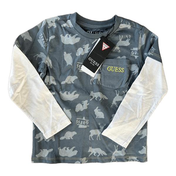 Guess animal print long sleeve top