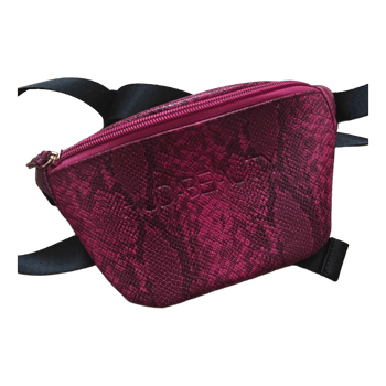 Huda Beauty Pink snakeskin belt bag