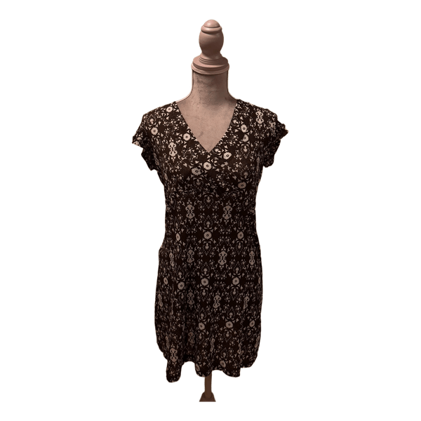 Brown floral mini dress