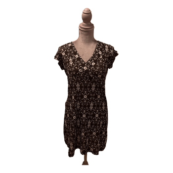 Brown floral mini dress