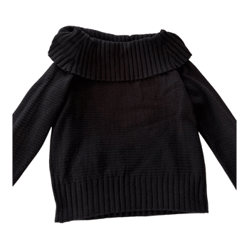 Black knit off-shoulder sweater