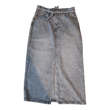 Grey denim maxi skirt