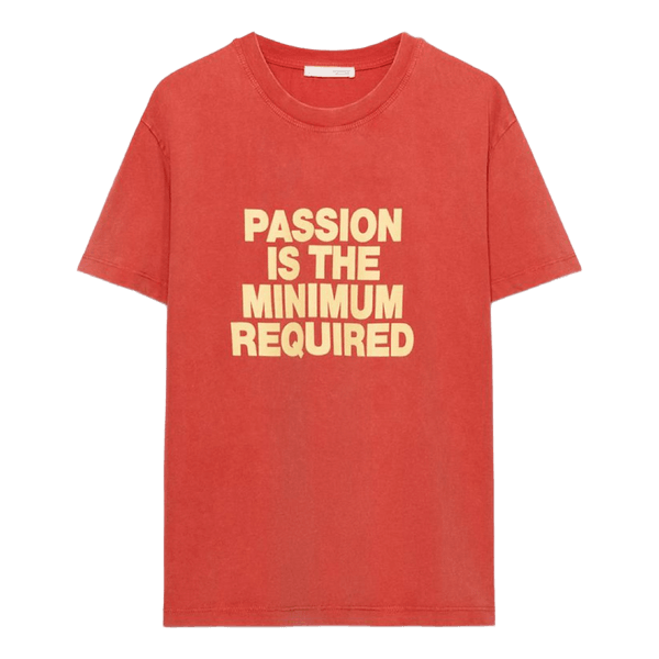 Rød t-shirt med tekst