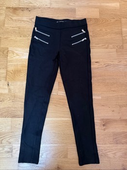 Black zip detail trousers