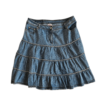 Denim tiered skirt