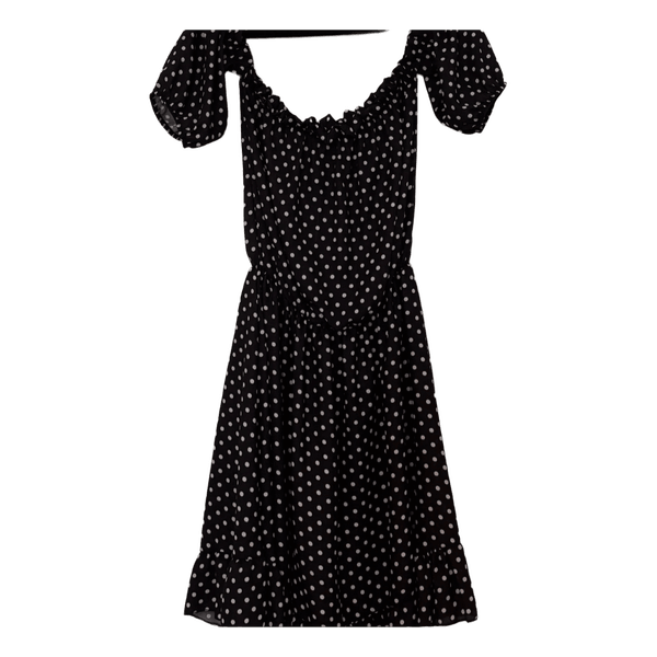 Polka dot off-shoulder dress