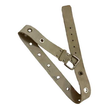 Beige suede eyelet belt leather