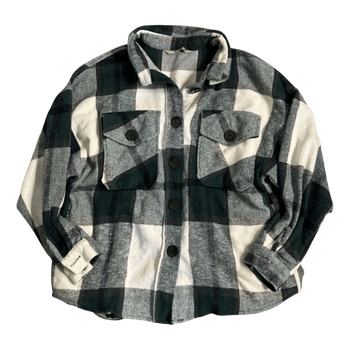 Green and white plaid shirt
