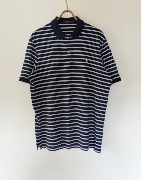 🔵 Polo Ralph Lauren Striped Polo – Size XL