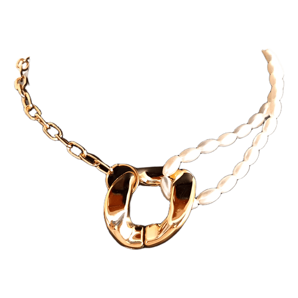Gold and pearl necklace