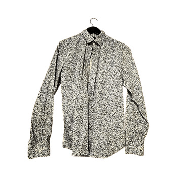 Sininen kukkakuosi kauluspaita