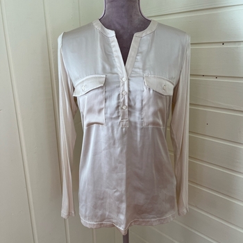 Beige long sleeve blouse
