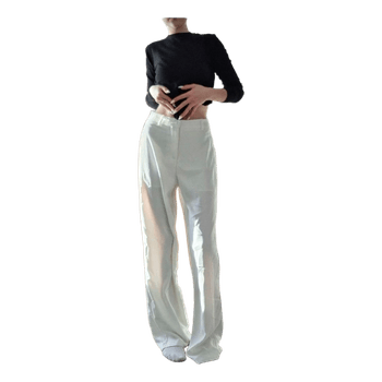 White wide leg trousers
