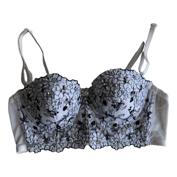Embellished white corset