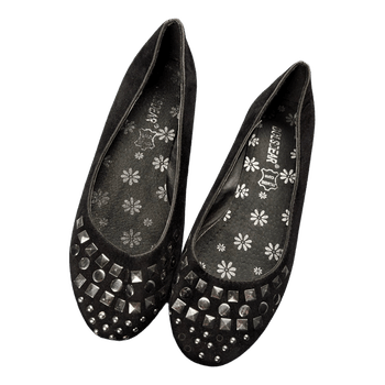 Black studded ballet flats