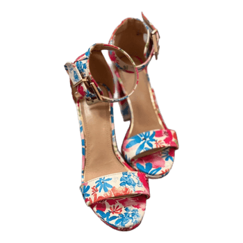 Floral block heel sandals