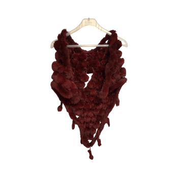 Burgundy fur shawl