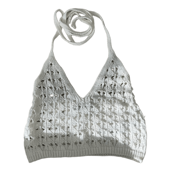 Valkoinen neuletoppi