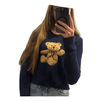 Navy teddy bear sweater
