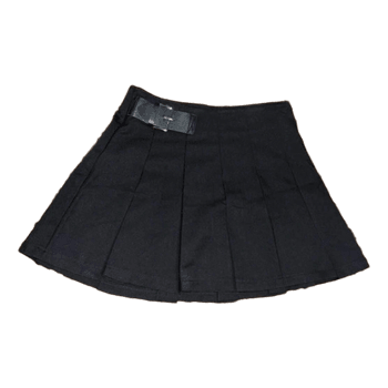 Black pleated mini skirt