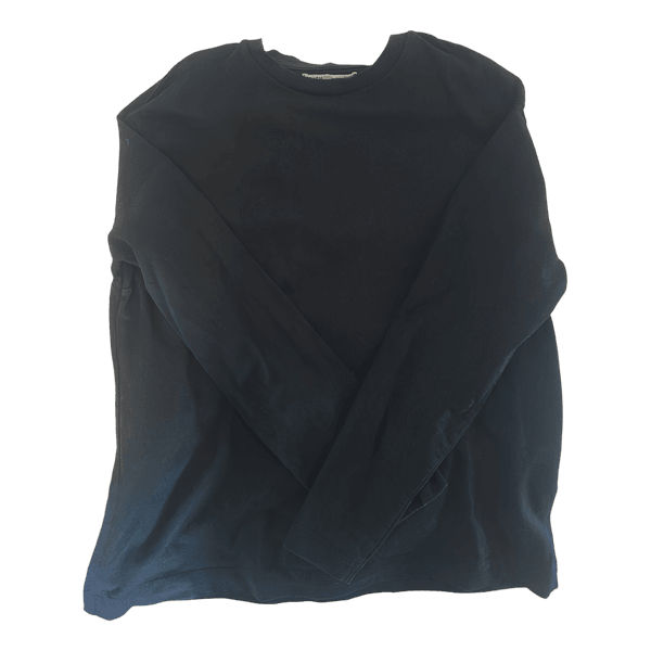 Sort langærmet t-shirt