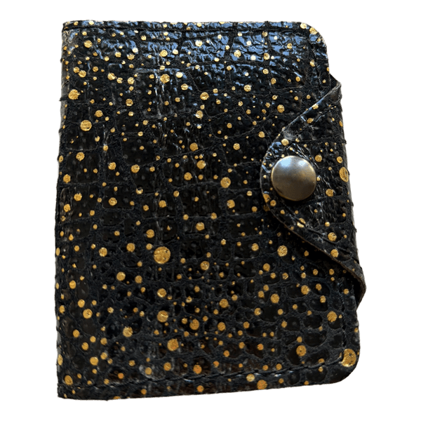 Black and gold Georgina Skalidi leather wallet