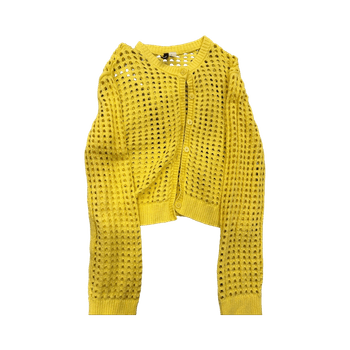 Keltainen neulottu bolero