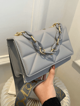 Quilted chain flap bag