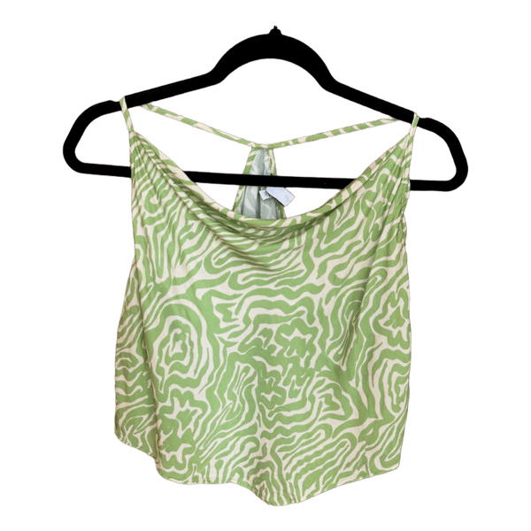Green patterned viscose top