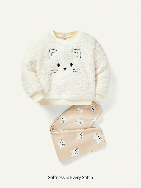 Baby teddy pullover set