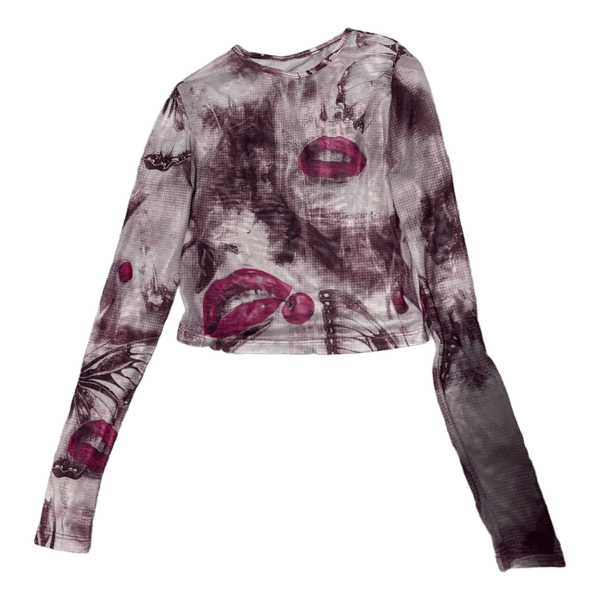 Printed mesh long sleeve