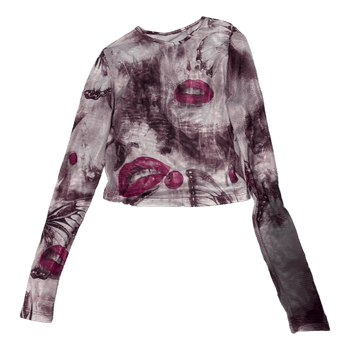 Printed mesh long sleeve