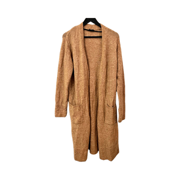 Tan long cardigan with pockets