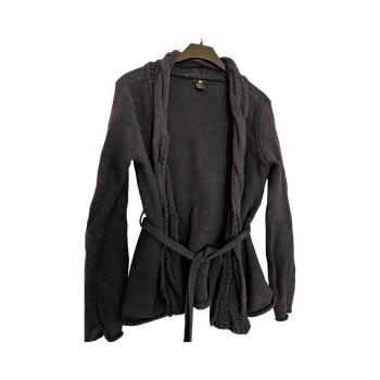 Navy belted cardigan