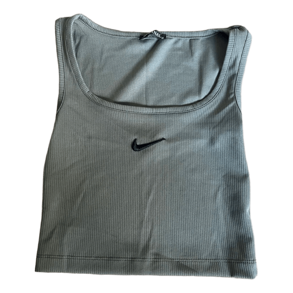 Khaki ribbed tank top