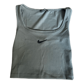 Khaki ribbed tank top
