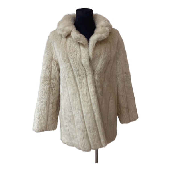 Cream faux fur coat
