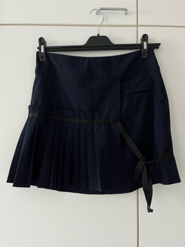 Navy pleated mini skirt