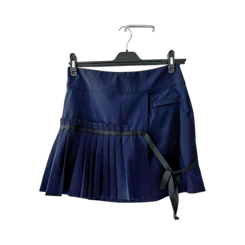 Navy pleated mini skirt