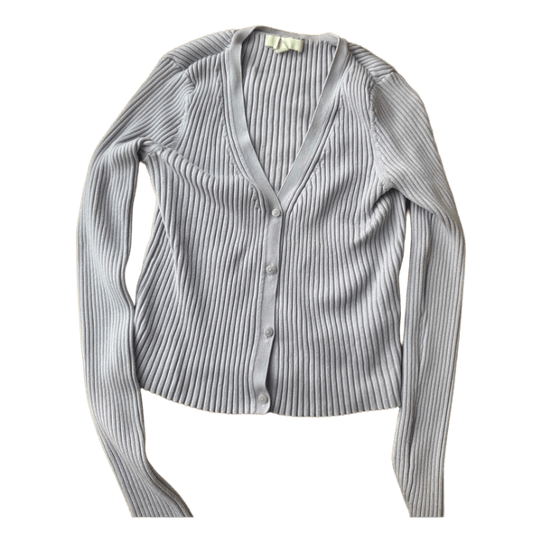 Purple ribbed cardigan