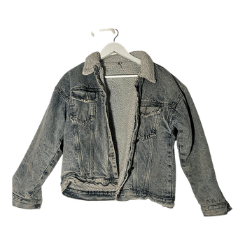 Blue denim sherpa jacket