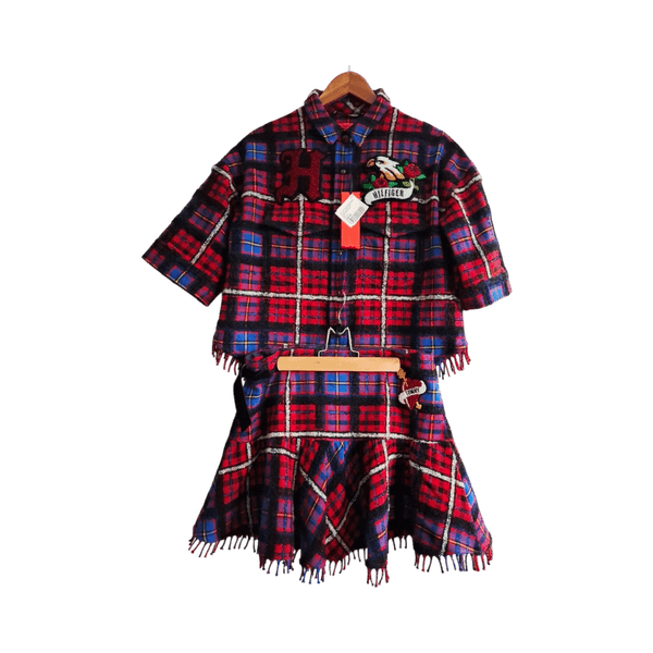 TOMMY HILFIGER tartan wool alpaca set